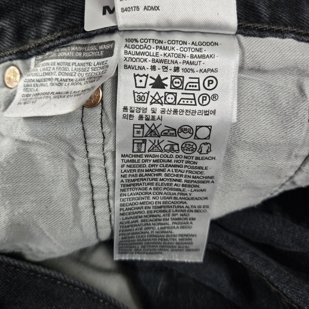 Levi's 501 Men Jeans 38X30‎ Black Denim Original Fit Straight Leg 28.5